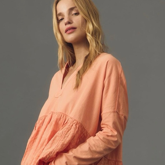 Anthropologie Pilcro Long-Sleeve Babydoll Top - Picture 7 of 11